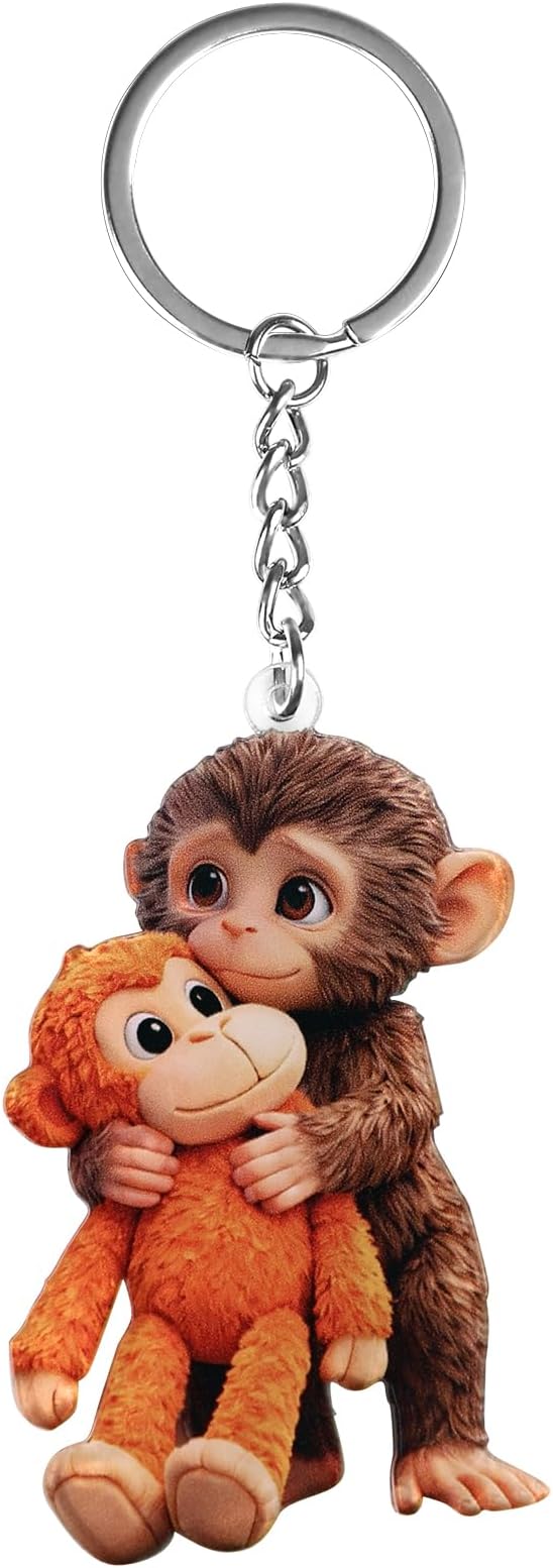 Punch Monkey Double Sided Acrylic Keychain