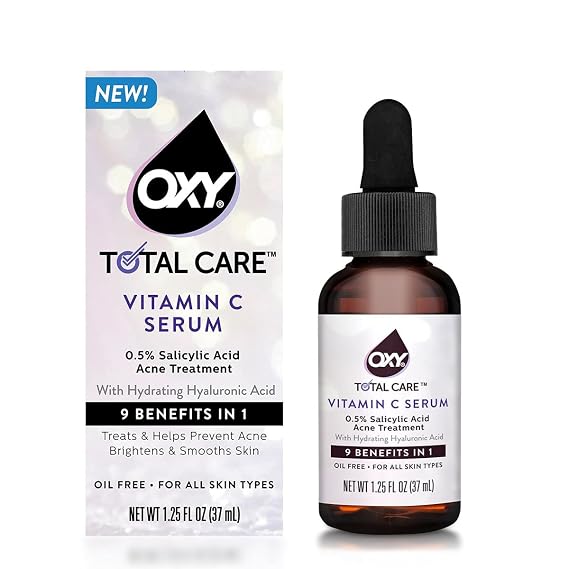 Oxy Hydrating Vitamin C Acne Serum For Face, Dermatologist Recommended, Salicylic Acid Serum & Hyaluronic Acid Treats & Heals Acne, Fades Blemishes, 1 OZ