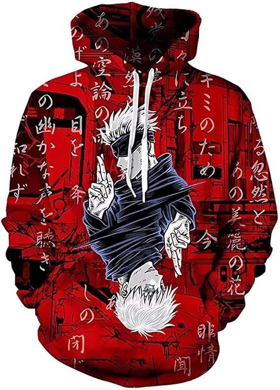 Gojo Satoru Hoodie Costume Cosplay Sweatshirt Sweater 3D Novelty Hooded Pullover for Men Women