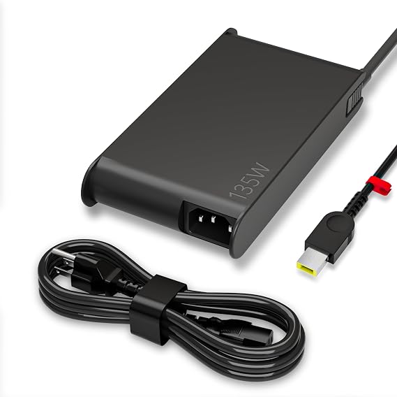 Newest Slim 20V 6.75A 135W AC Adapter Compatible with Thinkpad X1 P1 P15v T15p ThinkPad T440P T470p T540p Ideapad 3 700 L340 Legion Y50 Y520 Y530 Y7000P ADL135NDC3A ADL135NDC2A 135W Charger