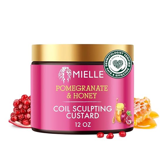 Mielle Organics Pomegranate & Honey Curl Cream for Type 4 Hair, 12 oz | Type 4 curl cream, coil sculpting custard, frizz control, hydration, curl definition
