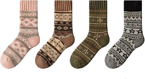 Women Wool Winter Thermal Socks Cozy Warm Hiking Crew Boot Socks Wool for Winter Crew Series 28