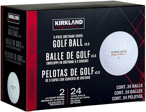 Kirkland Signature V3.0#1654518 Performance Plus 3-Piece Urethane Covered Golf Ball (2 Dozen, 24 Balls)