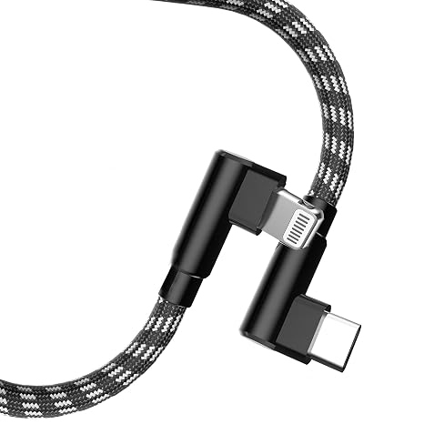 Agoz 10FT Apple MFI Certified Lightning to USB C Cable 90 Right Angle FAST Charger Cord Compatible With iPhone 14, 13, 12 Pro Max, iPhone SE, 11 Pro Max, iPhone XS MAX, iPhone XR X XS, iPhone 8 7 6 5