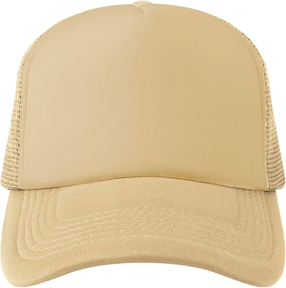 TOPTIE 5 Panel Foam Front Trucker Hat High Crown Mesh Back Snapback Cap