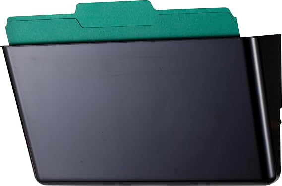 Officemate Letter-Size Wall File, Single, Black Wall-Mountable Plastic Document Organizer for Folders, Forms and Mail, 11 x 4.13 x 7-Inch