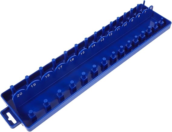Cabilock 3/8-Inch Socket Organizer Storage Rack for Garage Workshop Tool Box Socket Holder Magnetic Slots Efficient Storage Solution