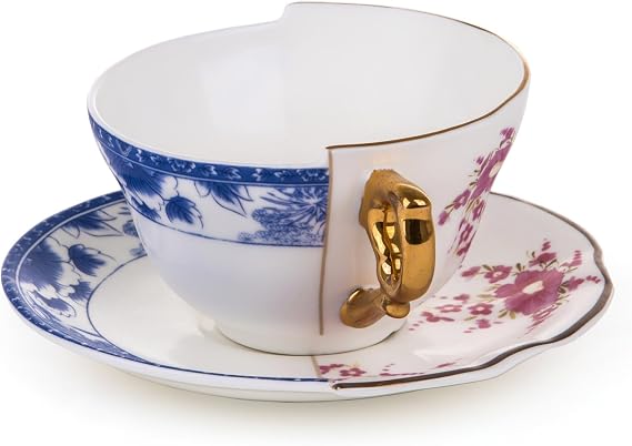 SELETTI Hybrid-Zenobia Porcelain Tea Cup with Saucer