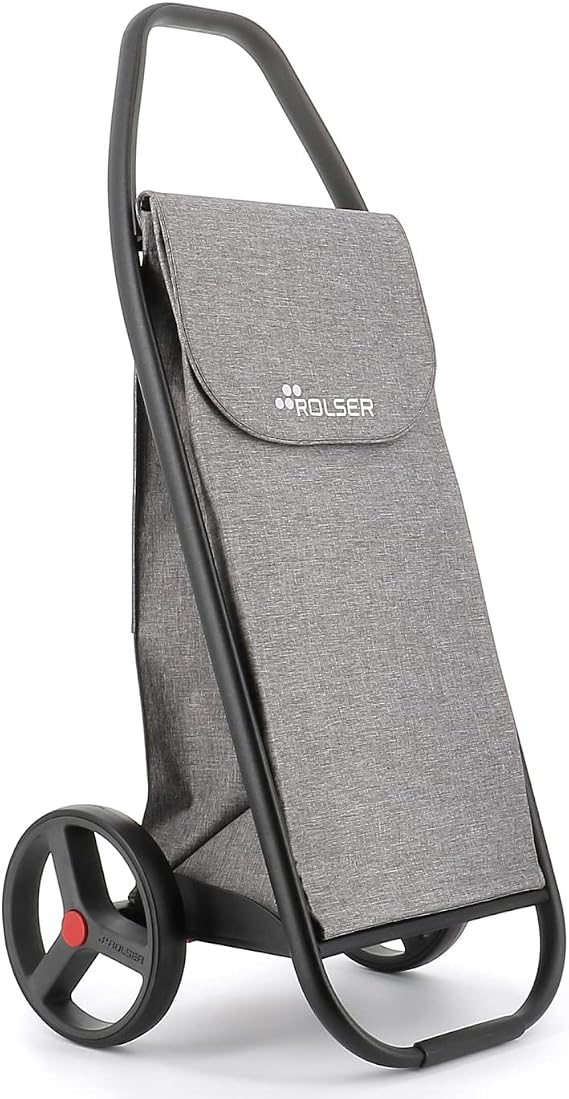 Rolser COM Tweed Black Tube 2 Big Wheel Shopping Trolley - Gray