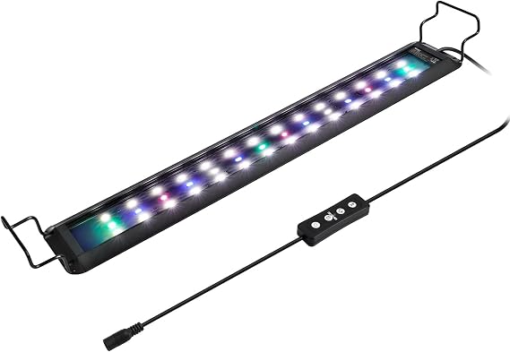 hygger Aquarium Light,Full Spectrum Fish Tank Light with LCD Monitor, 16W RGB LED Aquarium Light for Freshwater Tank with 10 Levels of Brightness,Adjustable Timer,3 Modes for 41-61cm Planted Tank