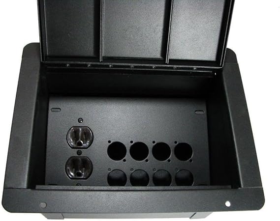 PROCRAFT FPPU-1DUP8X-BK Recessed Stage Pocket/Floor Box 1 AC + 8 D Punches
