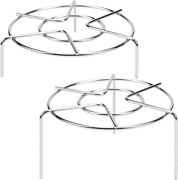 Steam Rack, 2.8" Tall Trivet for Instant Pot 3 Qt, Heavy Duty 18/8 Stainless Steel Steamer Rack Fit Pressure Cooker for Instant Pot Egg Food Stand Air Fryer Rack (6.4" Round - 2 Pcs)