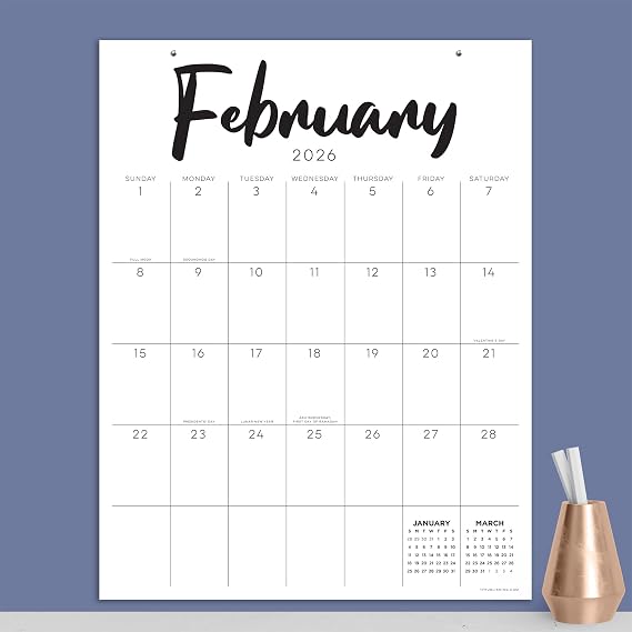 TF Publishing 2026 Large Art Poster Wall Calendar - Vertical Oriented 2026 Wall Calendar with Monthly Tear-Off Pages, Large Grids, and Premium Paper for Smooth Writing - 17in x 22in