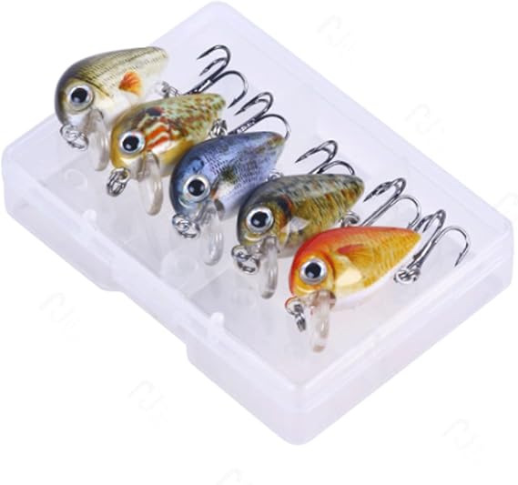 5 Pcs Plastic Fishing Bait 1.5g Mini Crankbait Fishing Accessories Fishing Tackle Set Artificial Bait Sinking Lures