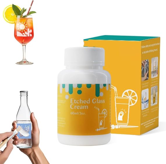 Art Etch Starter Cream(3 oz) for Glass for Intricate Designs