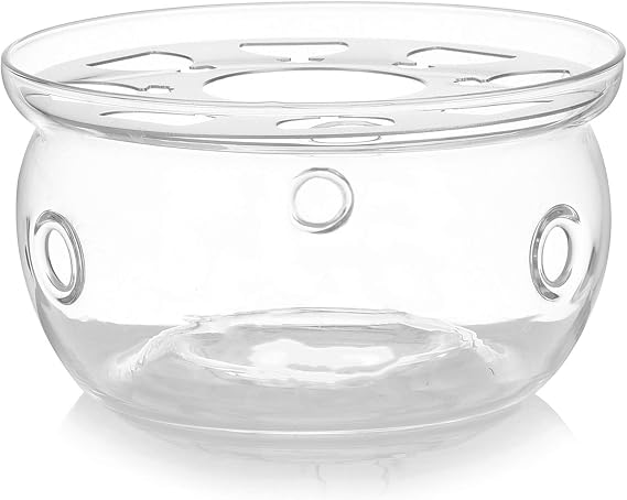 Teapot Warmer Glass, Elegant Tea Pot Heating Base for Tea Ceremonies & Evening Relaxation - 6 in / 15 cm Diameter
