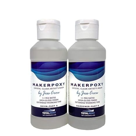 TotalBoat MakerPoxy Crystal Clear Artist Resin by Jess Crow - 8 oz Kit
