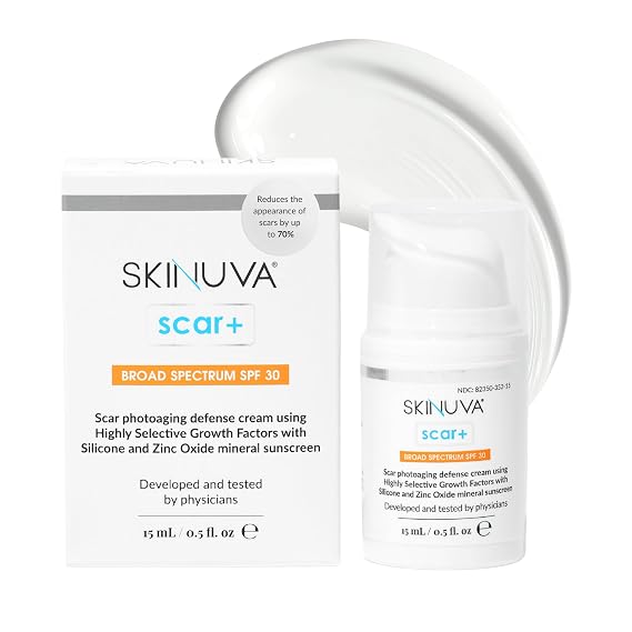 Skinuva Scar+ Cream SPF 30 for Face & Body (0.5 oz)