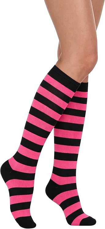 Striped Knee High Socks for Women Outdoor Sport Athletic Stripe Casual Tube Socks