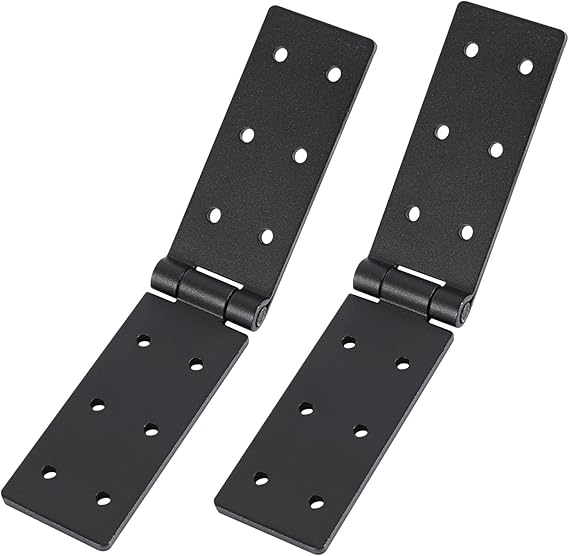 Folding Hinge, 2 Pcs Heavy Duty Piano Hinge, Heavy Duty Black Metal Hinges Open Metal Coated Hinges for Wooden Garden Furniture Doors & Tool Boxes(198 * 40 * 4.7MM)