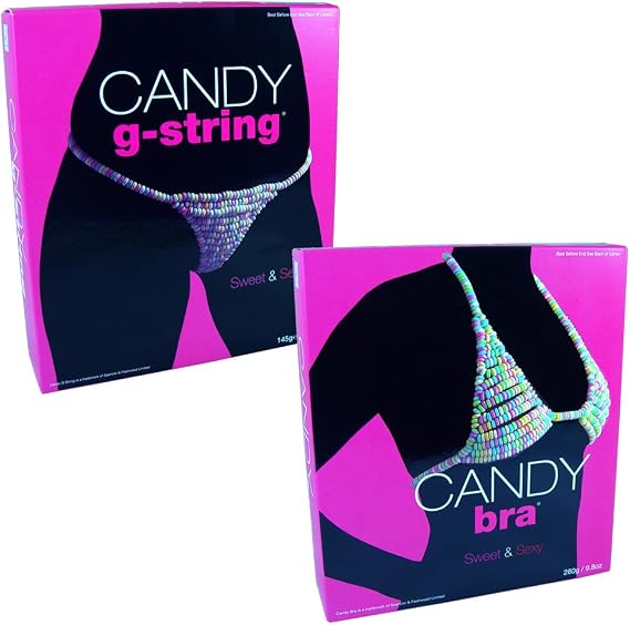 OMG International Rainbow Edible Candy Bra and G-String Set (New - One Size, Adult Women, Female, Lingerie, Underwear Set)