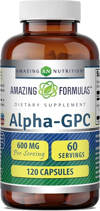 Amazing Formulas Alpha GPC Supplement | 600 Mg Per Serving | 120 Capsules | Non-GMO | Gluten Free | Made in USA