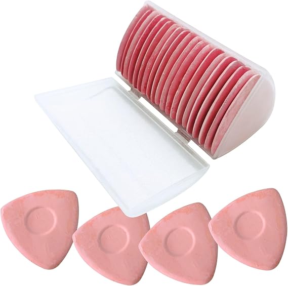 Tailors Chalk,20 Pack Triangle Tailor's Fabric Marker Chalk,Fabric Markers for Sewing,Sewing Notions & Accessories (Pink)