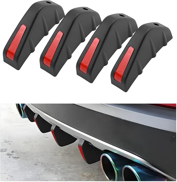 Rear Bumper Diffuser Spoiler Fins, for Audi A4 B5/A4 Quattro/A4 Avant/A4 Es/A5 S/A5 B8/A6 Sportback Car Lower Bumper Spoiler Lip Splitter Shark Fin Wing Kit Trim Protection,B