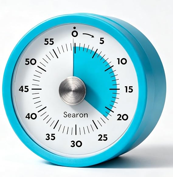 Searon Magnetic Kitchen Timer, 60-Minute Visual Dial (Blue)