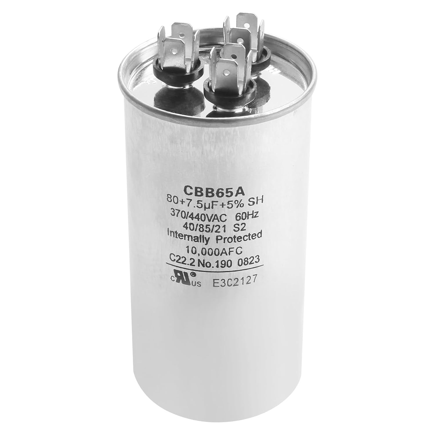 132348 Dual Run Round Start Capacitor 807.5 Mfd 370440VAC Industrial Grade for HVAC Motors Pumps and Compressors AMRAD Compatible Replacement - USA2223B