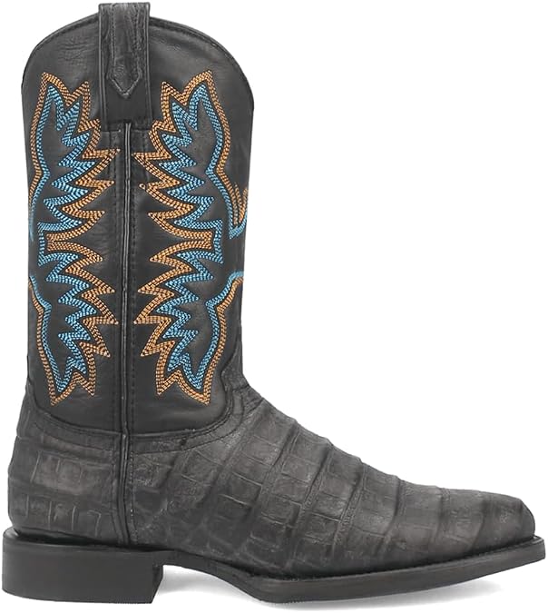 Dingo Mens Trail Boss Alligator Embroidered Round Toe Pull On Casual Boots Mid Calf