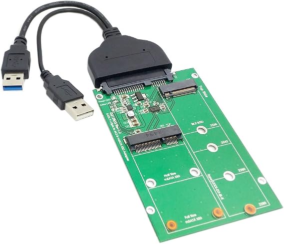 Chenyang 2 in 1 Mini SATA mSATA SSD & NGFF to 2.5" SATA III Hard Disk PCB Converter Adapter With USB 3.0 Data Cable
