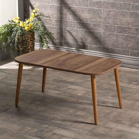 GOLDFALEZ Medium Coffee Table Wooden Lathe Foot Square Walnut