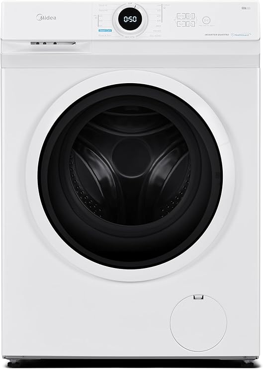 Midea MF10EW70BA Freestanding Washing Machine,7kg Load，1400 RPM,Quick Wash,Steam Care,Add Garment,BLDC Motor,White