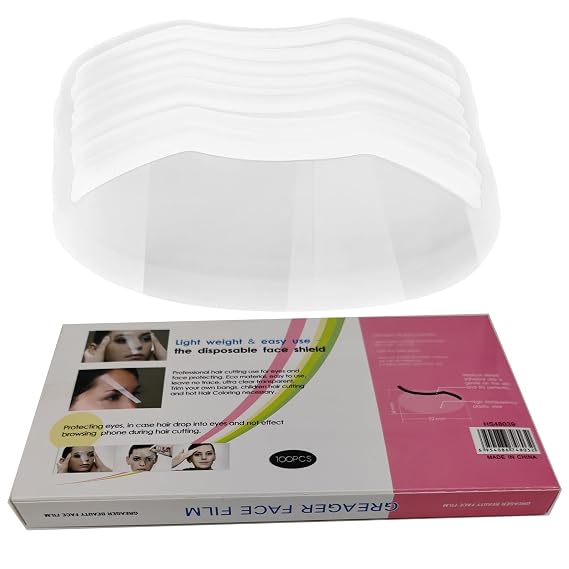 Clear Disposable Face Shield, for Shower Haircut Hairspray and Eyelash Extensions Eye Eyebrow Eyelid Surgery Aftercare (100 PCS)