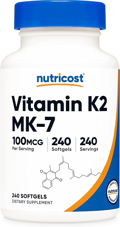 Nutricost Vitamin K2 MK-7 100 mcg, 240 Softgels, Gluten Free, GMO-Free