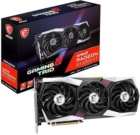 GIGABYTE MSI Gaming Radeon RX 6900 XT Gaming Z Trio 16G 16GB GDDR6 256-Bit HDMI/DP Nvlink Torx Fan 4 AMD Graphics Card (RX 6900 XT Gaming Z Trio 16G)