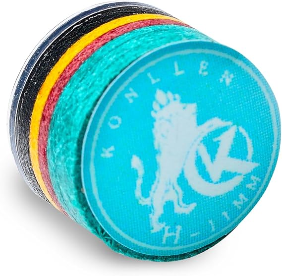 KONLLEN 9-Layer Rainbow Pool Cue Tips, 11mm or 14mm | Choose hardness SX to H; includes transparent pads for cue tip installation