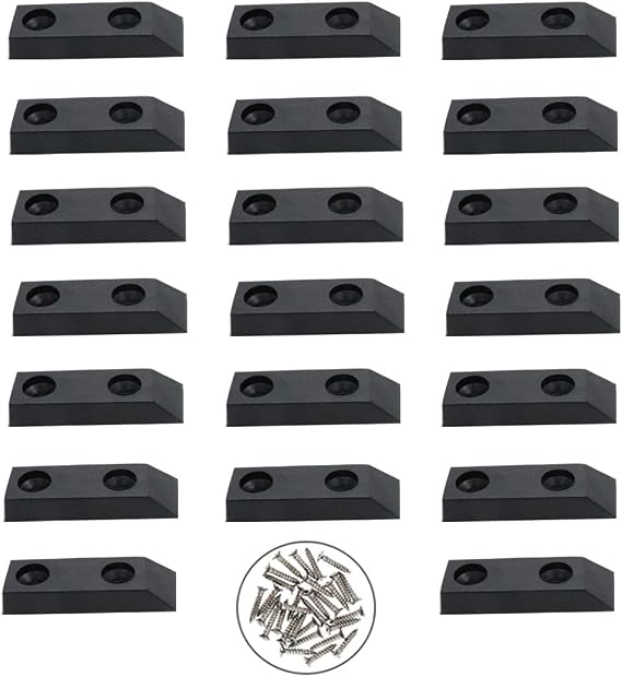 Luomorgo Rectangular Rubber Feet Bumpers 1.57x0.59x0.28 inch 20pcs | Anti-Skid, Rubber Feet Pads with Screws