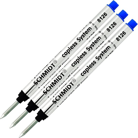 3 Pack - Schmidt 8126 Capless Rollerball - Blue Ink