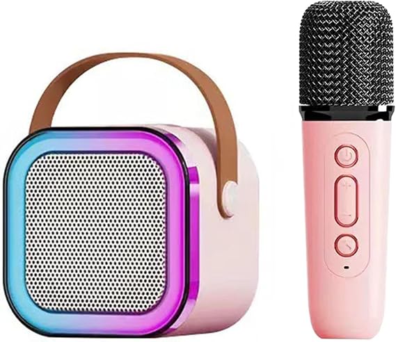 Kablosuz Bluetooth Hoparlör ve Mikrofon Seti – RGB LED Işıklı Taşınabilir Speaker, Karaoke Mikrofon, Çocuklar ve Yetişkinler İçin