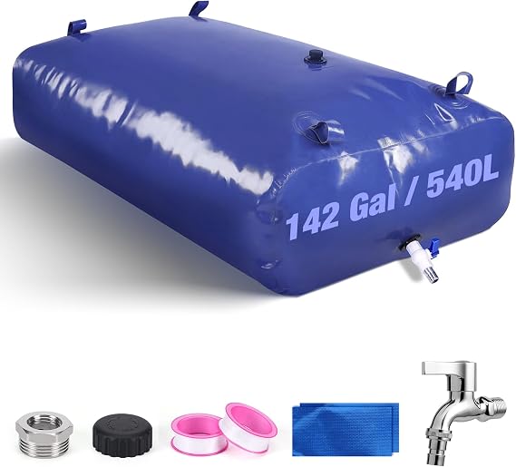 Large Water Storage Bladder PVC Collapsible Water Tank Containers for RV, Camping, Emergency Water, Drought Resistance, Fire Prevention