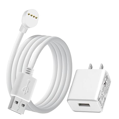 LONNKY Power Adapter for Google Nest Cam (Battery) - 2nd Gen, 10ft/3m Flat Weatherproof Charging Cable for Indoor & Outdoor Use, Provides Continuous Power Supply White