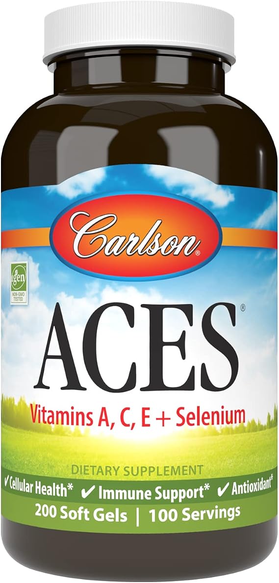Carlson ACES, Vitamins A, C, E + Selenium, Cellular Health, 200 Softgels