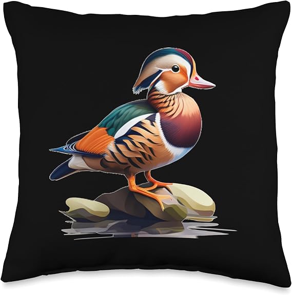 Funny mandarin Duck for Duck Fans Throw Pillow