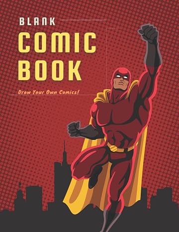 Blank Comic Book: Draw Your Own Comics: Superhero Blank Comic Book for Adults Teens & Kids to Create & Make Your Own Comic Strip Book | Blank Comic ... | Action Comics Red Black Art (8.5”x11”)