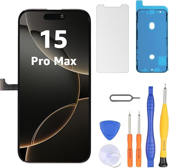 LL TRADER Display for iPhone 15 Pro Max LCD 6.7 Inch Screen Replacement FHD Touchscreen 3 D Touch Digitizer Frame Assembly and Repair Kits 20251