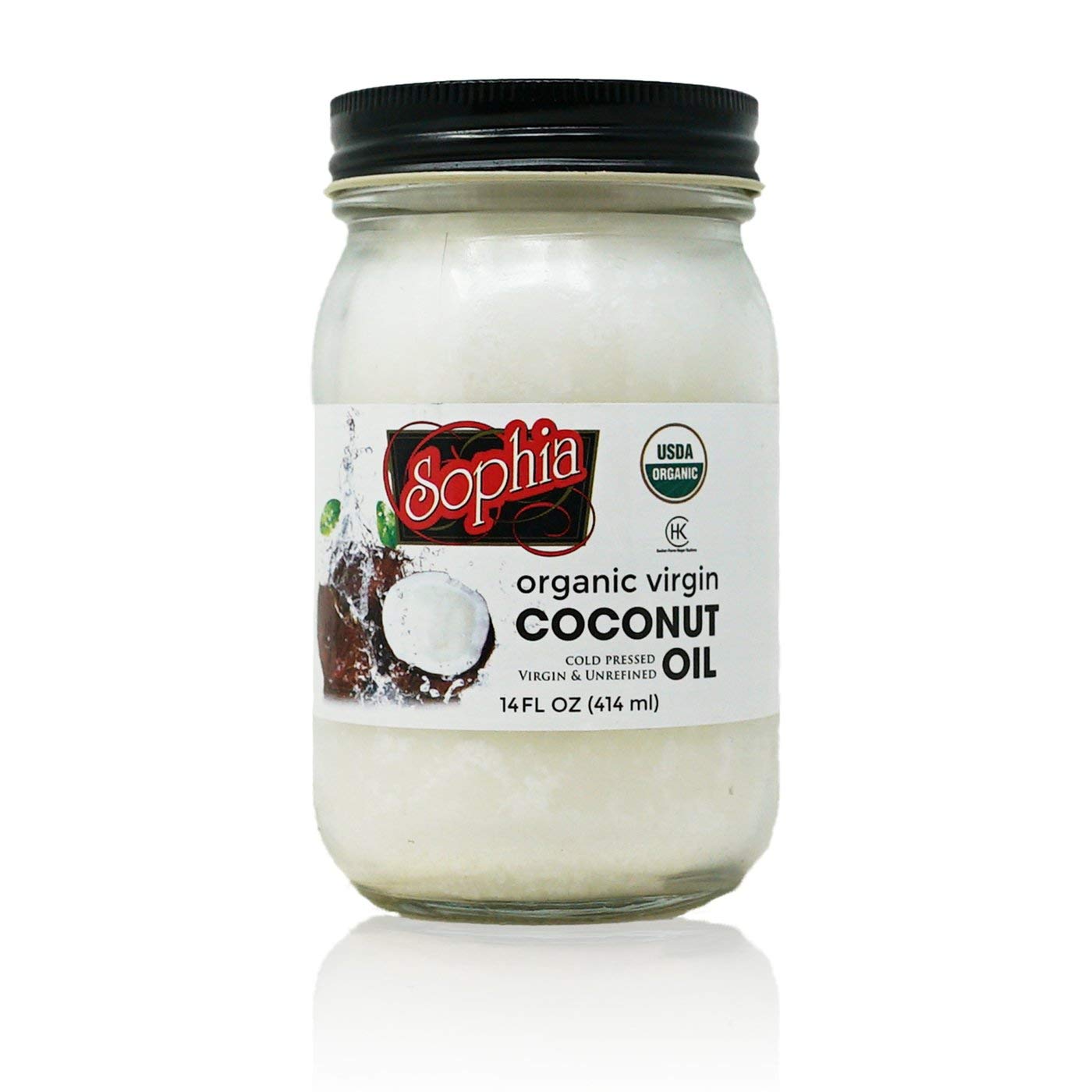 Sophia Oil - Coconut Oil, Organic & Virgin 14oz 2-pack