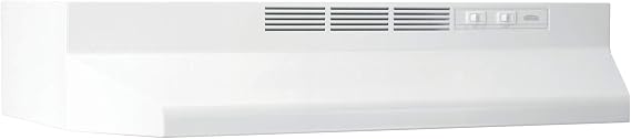 Broan-NuTone BUEZ121WW Ductless Under-Cabinet White Range Hood Insert with Lights, 21-Inch