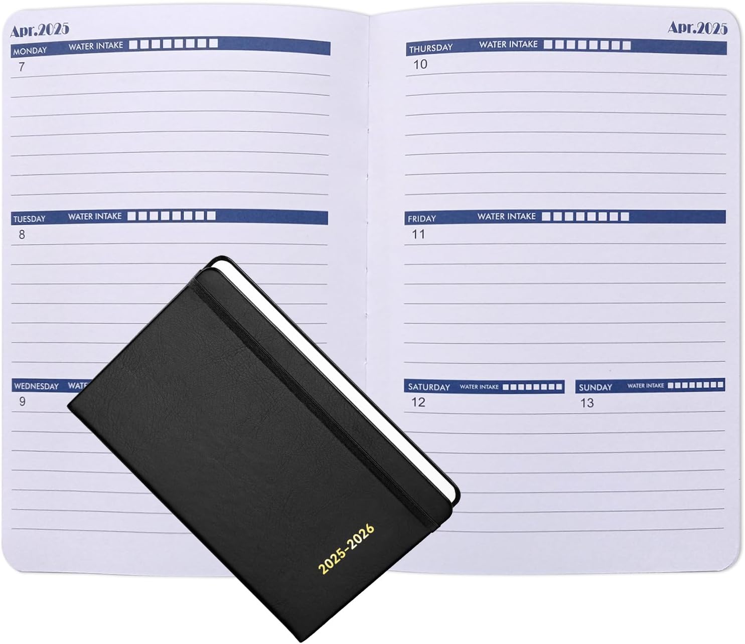 Cheneyboo Planner 2025 - January 2025- June 2026 Planner, Yearly Monthly Weekly Daily Planner 2025-2026, 18 Month Planner, Faux Leather Hardcover, 5.2x7.5, Black
